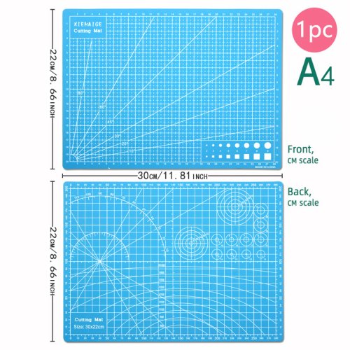 Afbeelding van A4 snijmat - 11,81x8,66 inch dubbelzijdig PVC-bord voor naaien, quilten, papier- en kleikunstprojecten - desktopbeschermer