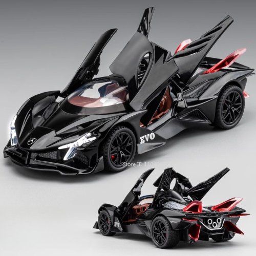 Afbeelding van Schaal 1:32 Apollo Evo Auto Speelgoedmodel van Legering – Gegoten Sportwagen met Trek, Geluid en Licht, 2 Deuren Geopend, Racevoertuig als Cadeau voor Kinderen