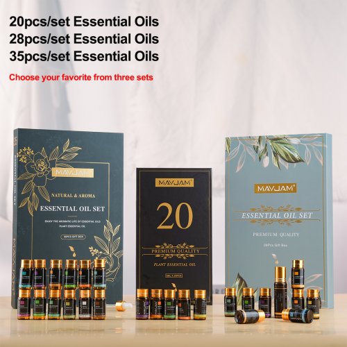 Afbeelding van MAYJAM 20PCS 28PCS 35PCS Essentiële Oliën Gift Set Voor Aromatherapie Diffuser Luchtbevochtiger Kaars Lavendel Vanille Citroen Bergamot olie