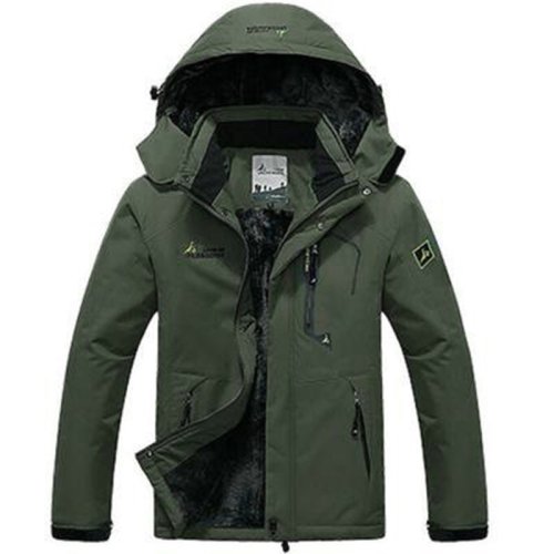 Imagen de Parka militar con capucha para hombre, abrigo grueso y cálido a prueba de viento, abrigo de piel, chaqueta de invierno, chaquetas Anorak