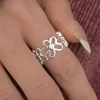 Image de Bague Sterling 925 Femme - Design Géométrique Fait Main