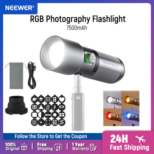 Image de Lampe LED Portable Neewer FL10 - 4 Couleurs & 20 Filtres Gobo
