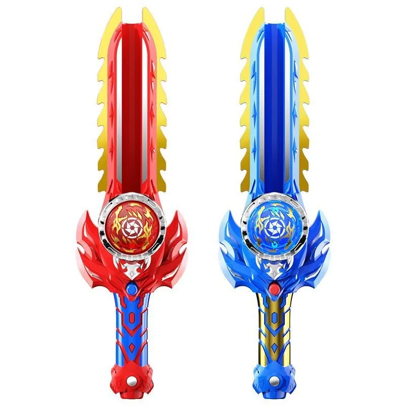 Afbeelding van Creatieve LED Zwaard Launcher voor Kinderen - Handaangedreven Spinning Speelgoed met Kleurrijk Licht, Ideaal als Cadeau voor Jongens en Meisjes