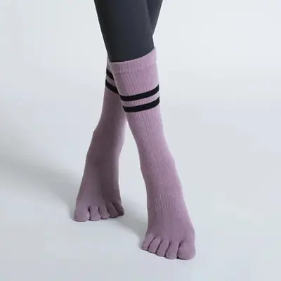 Image de Chaussettes de Yoga Coton Antidérapantes 5 Doigts