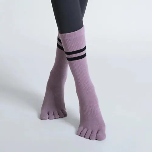 Image de Chaussettes de Yoga Coton Antidérapantes 5 Doigts