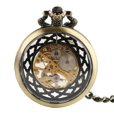 Image de Montre de Poche Squelette Transparente - Style Vintage