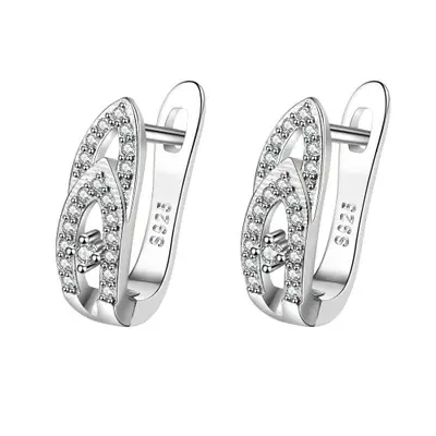 Image de Boucles d'oreilles Argent 925 - Style Rétro Violet & Blanc