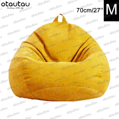 Image de Pouf Géant en Lin Épais - Canapé Lit Confortable & Design