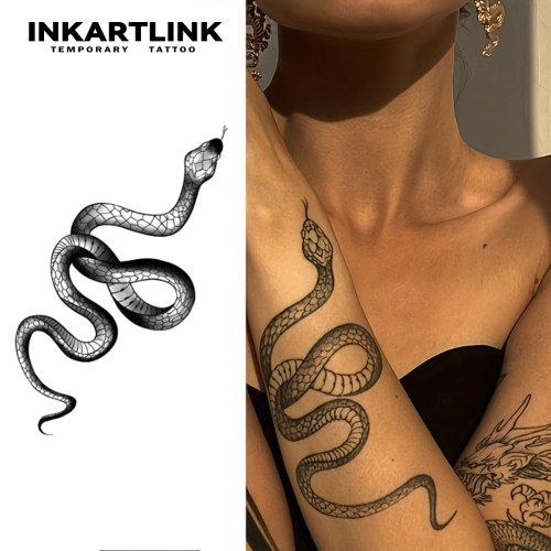 Afbeelding van Natuurlijke Tijdelijke Slang Tattoo Sticker - Waterdichte Magische Huidtattoo die tot 15 Dagen Duurt