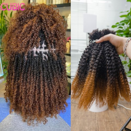 Afbeelding van Echte Afro Kinkys Vlechten - Natuurlijk Krullend Haar