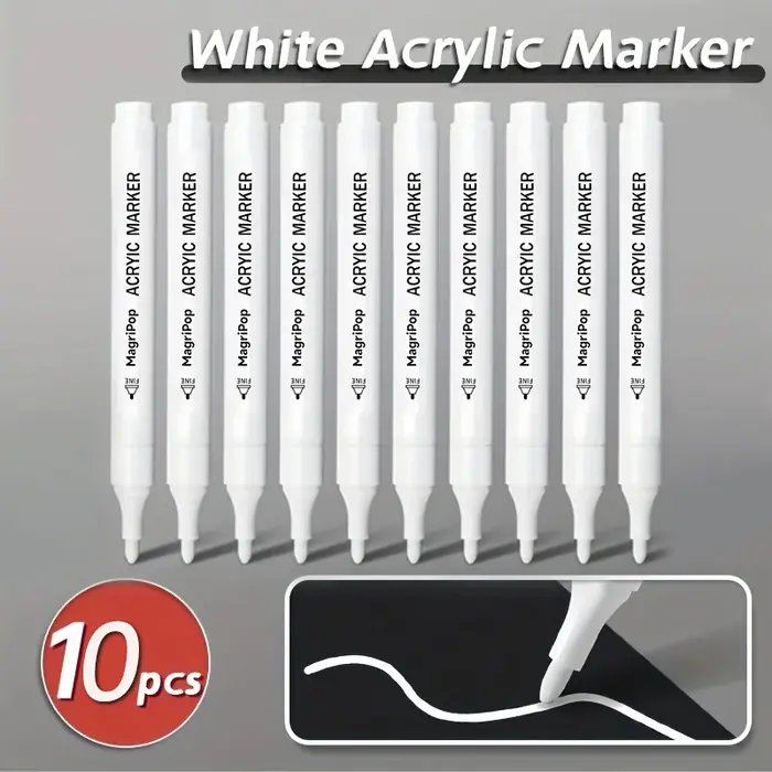 Image de Marqueurs Acryliques Blancs - Lot de 5