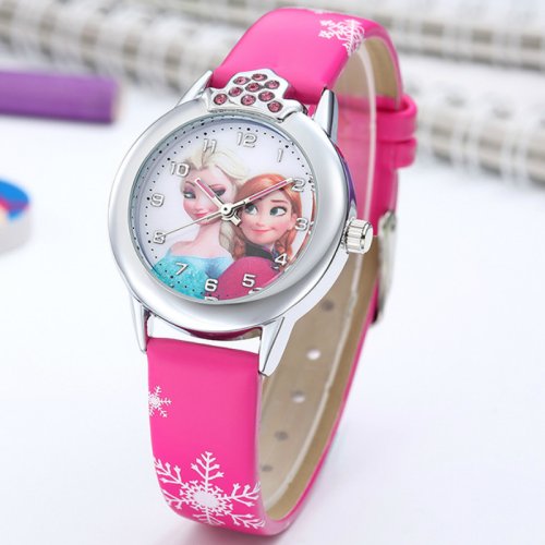 Imagen de Reloj Elsa para Niñas - Diseño de Princesa Frozen con Correa de Cuero