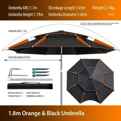 Image de Parasol de Plage 2.4m - Régulable & Détachable