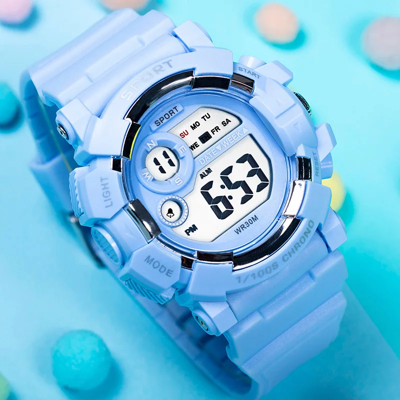 Immagine di Orologio LED Sportivo per Bambini - 7 Colori Luminosi