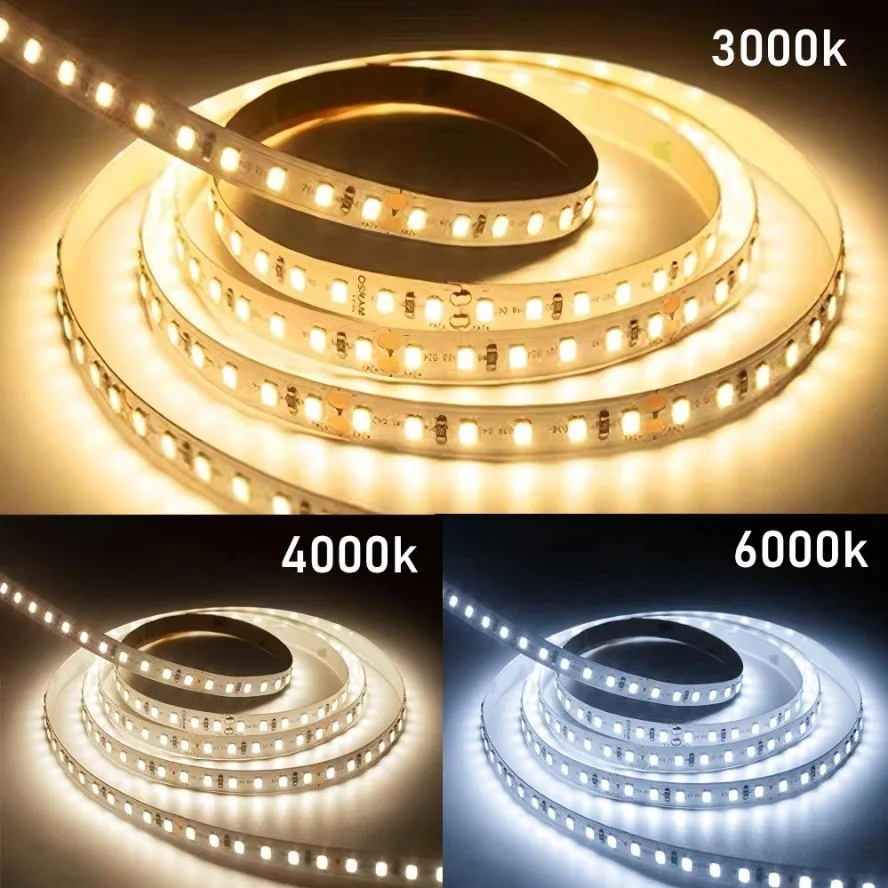 Imagen de Tira LED Flexible 2835 SMD de 1 a 10 metros - 240 o 180 LEDs/m, 10mm PCB, 12V/24V DC, IP20, No Impermeable para Iluminación Interior
