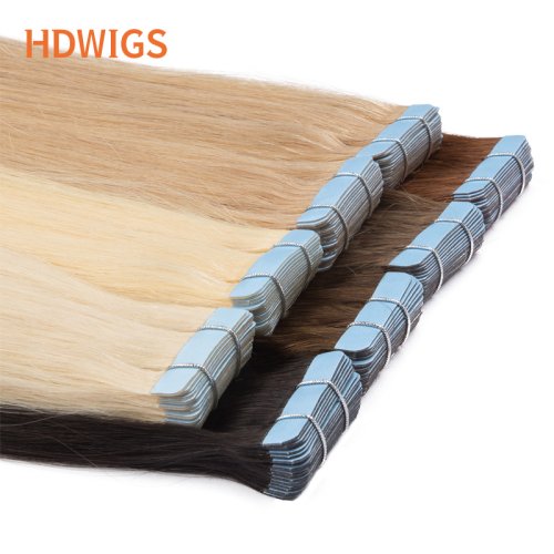 Immagine di Estensioni Capelli Umani Remy Brasiliani con Nastro Dritto - 20 Pezzi da 2g, Capelli Naturali e di Alta Qualità per un Aspetto Naturale e Duraturo