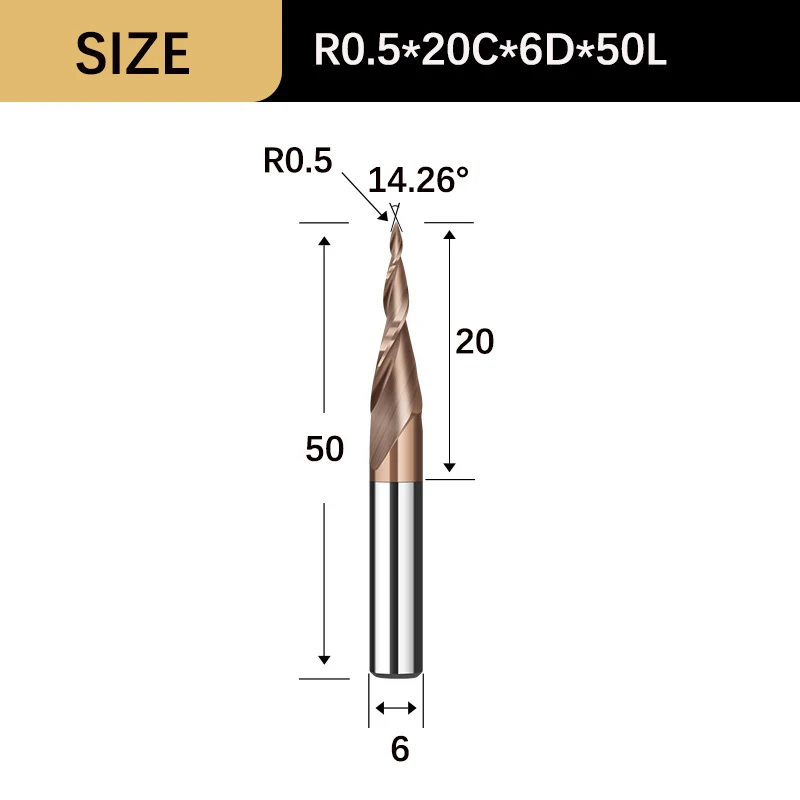 R0.5x20Cx6Dx50L
