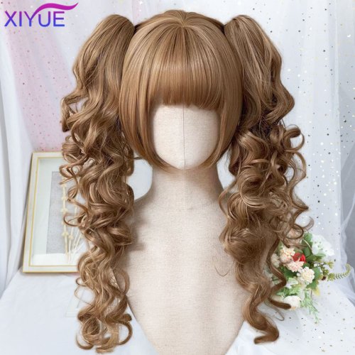 Image de Perruque Lolita Double Queue de Cheval Ombre Blonde & Marron
