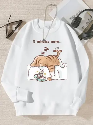 Image de Sweat à Capuche Chat Endormi - Style Décontracté & Chaud