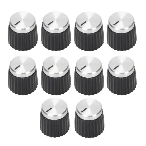 Image de Boutons de Potentiomètre 6.35mm - Pack de 10 pour Pédale de Guitare