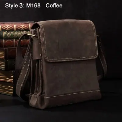 Image de Sac Bandoulière Vintage en Cuir Véritable pour Hommes