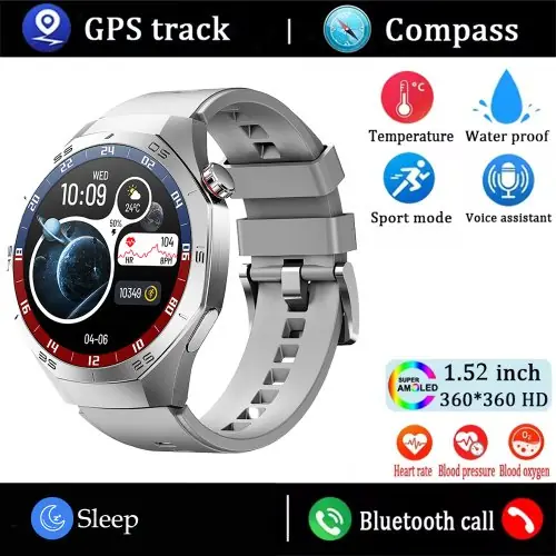 Image de Smartwatch Homme 2025 - Écran AMOLED, GPS, Fréquence Cardiaque & Appels