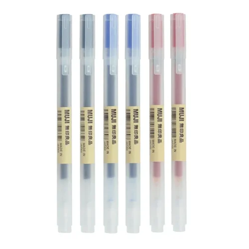 Immagine di Penne Gel Giapponesi - Set da 6-8 Pezzi, Nero, Rosso, Blu