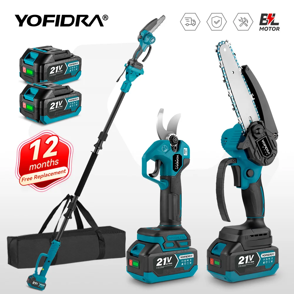 Afbeelding van 3-in-1 Telescopische Boomzager met Batterij - Voor Makita 18V/21V