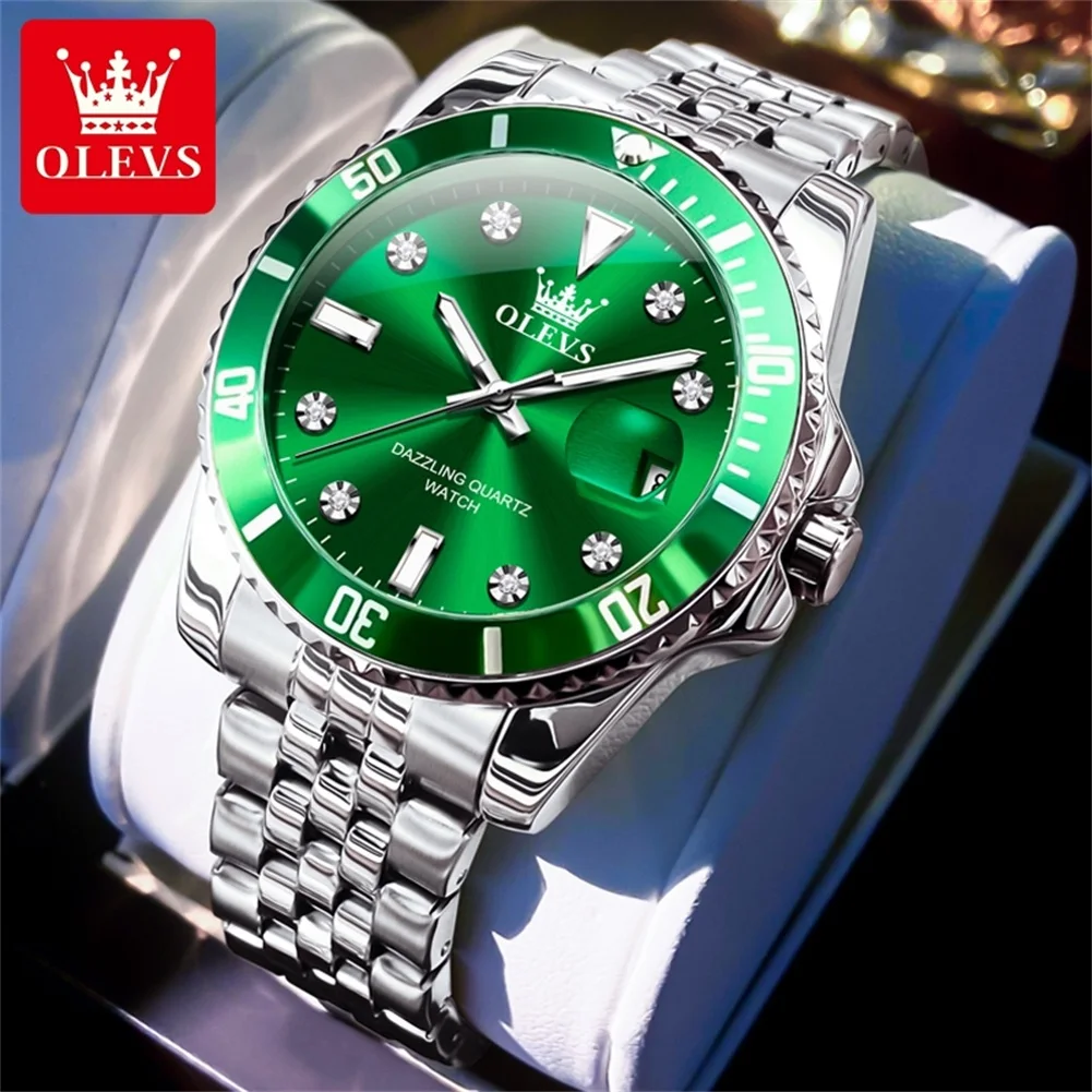 Imagen de Reloj de Hombre Olevs 9809: Elegante, Resistente al Agua y Luminoso