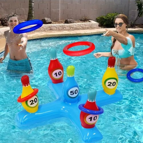 Bild von Aufblasbare Wasser-Bowling-Ärmel aus PVC – Spaß im Wasserbecken für Kinder und Familien