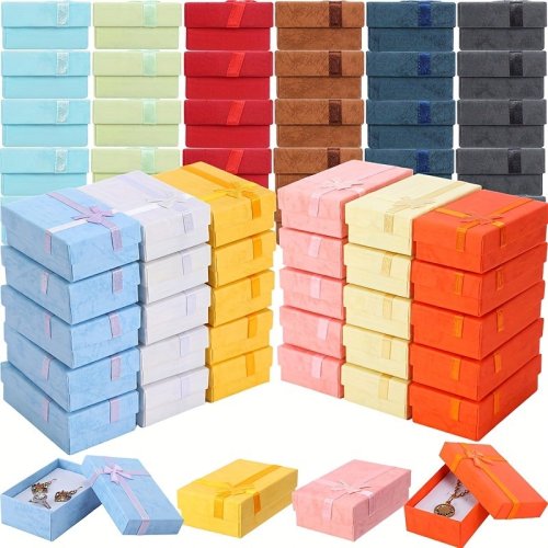 Afbeelding van Groothandel 24 stks Diverse Kleuren Sieraden Sets Display Box Ketting Oorbellen Ring Box 5*8*2.5 cm verpakking Geschenkdoos gemengd