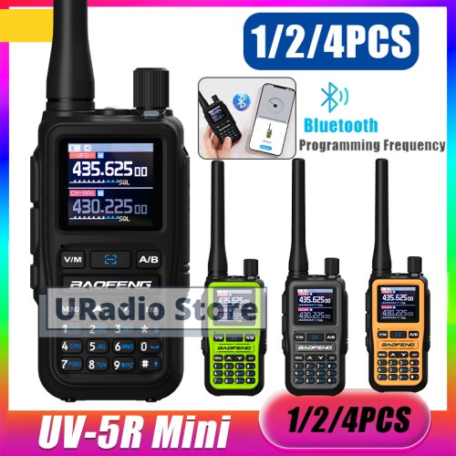 Image of Baofeng UV-5R Mini Walkie Talkie USB-C 999CH Bluetooth Programming Dual PTT Black Grey Orange Green Color For Kids Gift 5R Mini