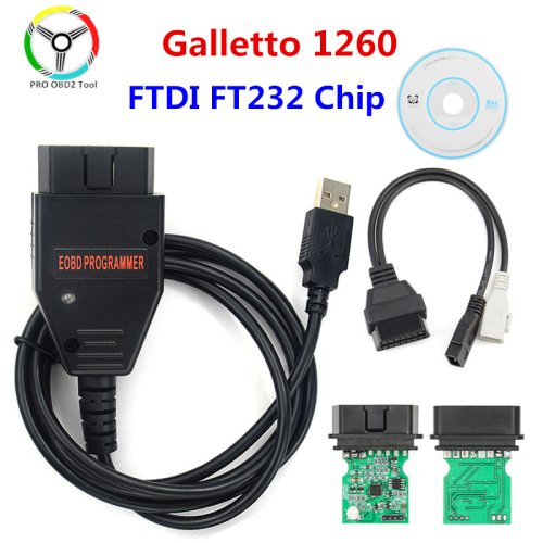 Afbeelding van Galletto 1260 FTDI FT232RQ RL EOBD ECU Programmer: Universele Auto ECU Flasher voor Meerdere Merken - Lezen, Schrijven en Diagnostiek via OBD2
