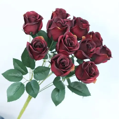 Image de Bouquet de Roses Artificielles Bleu Royal - Déco Mariage & Maison