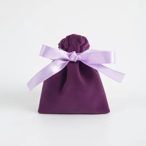 Image de Sacs de Rangement Velours Violet - Lot de 10