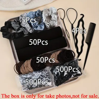 1109 Pièces Accessoires Cheveux Femme - Élastiques, Chouchous & Bandes
