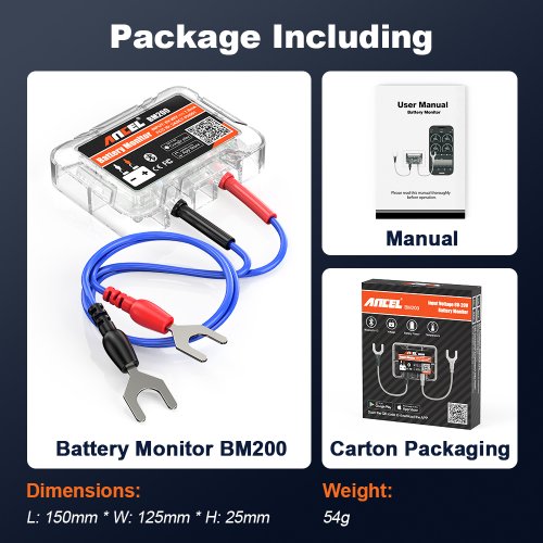 Immagine di ANCEL BM200 12V Batteria Monitor Auto Batteria Monitoraggio della Salute Tester Batteria Senza Fili Bluetooth 4.2 Per Android IOS APP