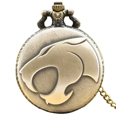 Image de Montre de Poche Steampunk Tête de Léopard en Bronze