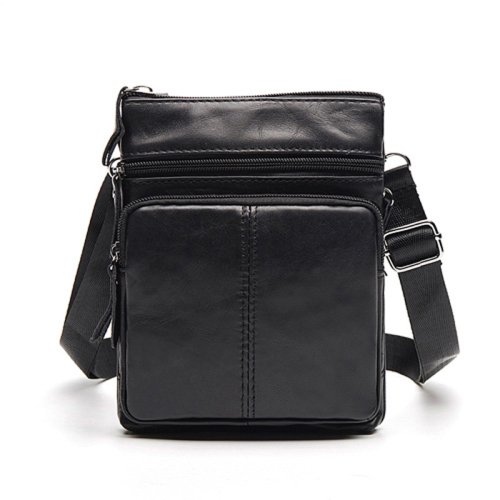 Imagen de Bolso de Hombro Vintage en Cuero Genuino para Hombre