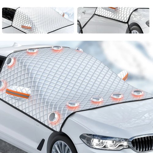 Image de Protection Pare-Brise Magnétique Hiver - Anti-Givre, Anti-Neige & UV