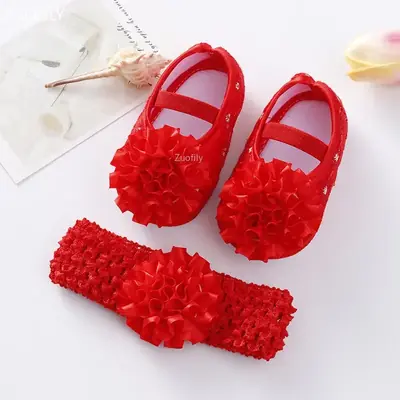 Image de Chaussures de Printemps pour Bébé Fille - Dentelle & Fleurs
