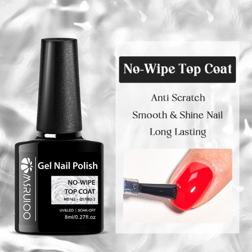 Immagine di MSRUIOO 8ml Base Top Coat Smalto Gel Semi Permanente Soak Off Gel UV LED Nail Art Vernice Base Gel Top Coat Gel Vernice Manicure