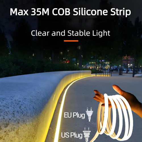 Image of 35m and 20m Outdoor LED Silicone Tube Strip Light – Waterproof, High Lumen, EU 220V for Villa, Garden, Swimming Pool, and Yard Lighting