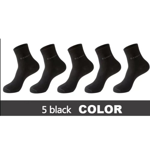 Imagen de 10/5 pares de calcetines de bambú para hombre, cómodos, transpirables, informales, de negocios, calc...