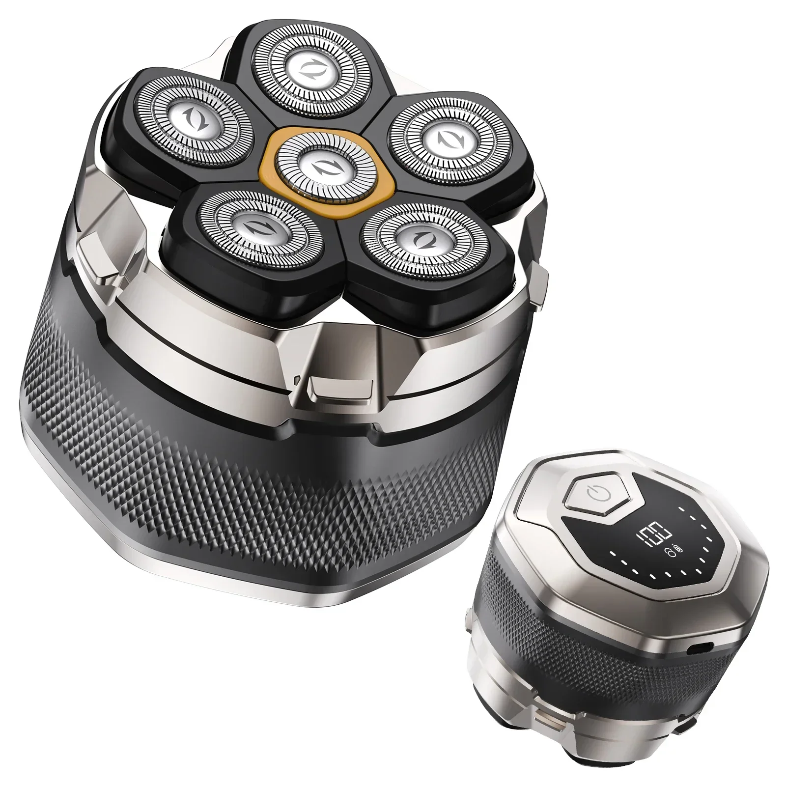 Immagine di Rasoio Elettrico Magnetico per Uomo Calvo Sweker Head - Rasoi da Barba Ricaricabili, Impermeabili IPX7, Design Ergonomico e Silenzioso