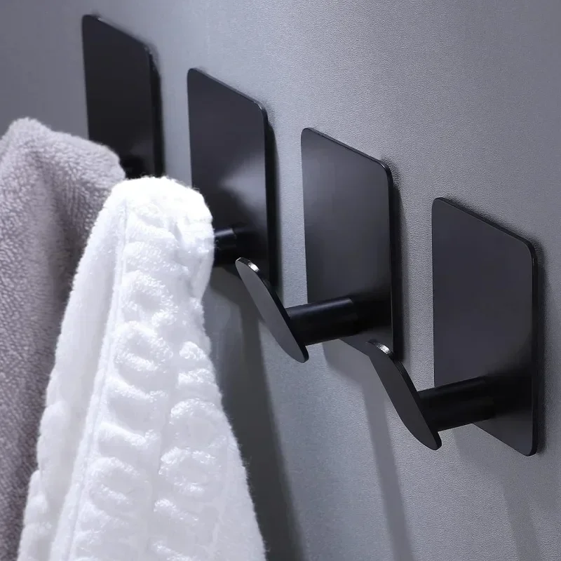 Imagen de Ganchos para Bata de Baño de Acero Inoxidable con Adhesivo para Pared, Soporte para Toallas y Ropa, Hardware Multifuncional para Cocina y Baño, Pack de 4 Unidades