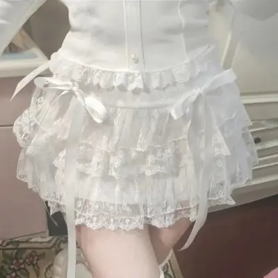 Image de Jupe Gâteau Dentelle Y2K Kawaii - Style Harajuku Vintage