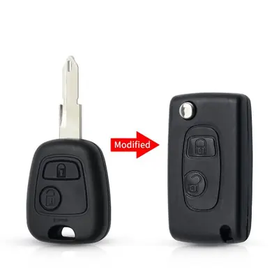 Image de Clé de Voiture Pliante Modifiée pour Toyota Aygo, Citroën C1/C3, Peugeot 307
