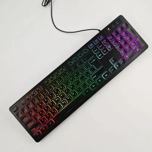 Image de Clavier RGB silencieux filaire USB pour PC et jeu