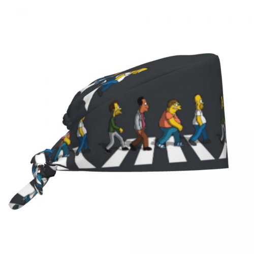 Zdjęcie Czapka medyczna z motywem Simpsonów w stylu anime, oddychająca, unisex, do pielęgnacji, czapka do pracy dla personelu medycznego i chirurgicznego.